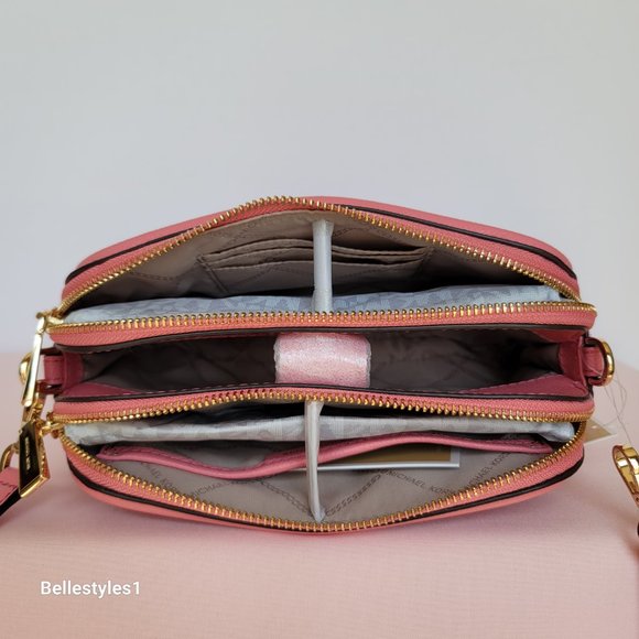MICHAEL KORS Houston Large Crossgrain Leather Crossbody-Tea Rose color🎈⭐$138. - Picture 14 of 16